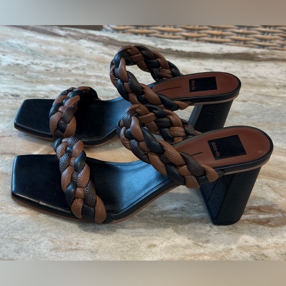 Women’s DOLCE VITA Paily brown & black braided heeled sandal- Size 9 - Picture 4 of 9